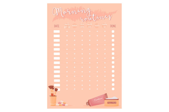 Morning Routines Creative Planner Page: A Versatile Graphic Template for Branding and Content